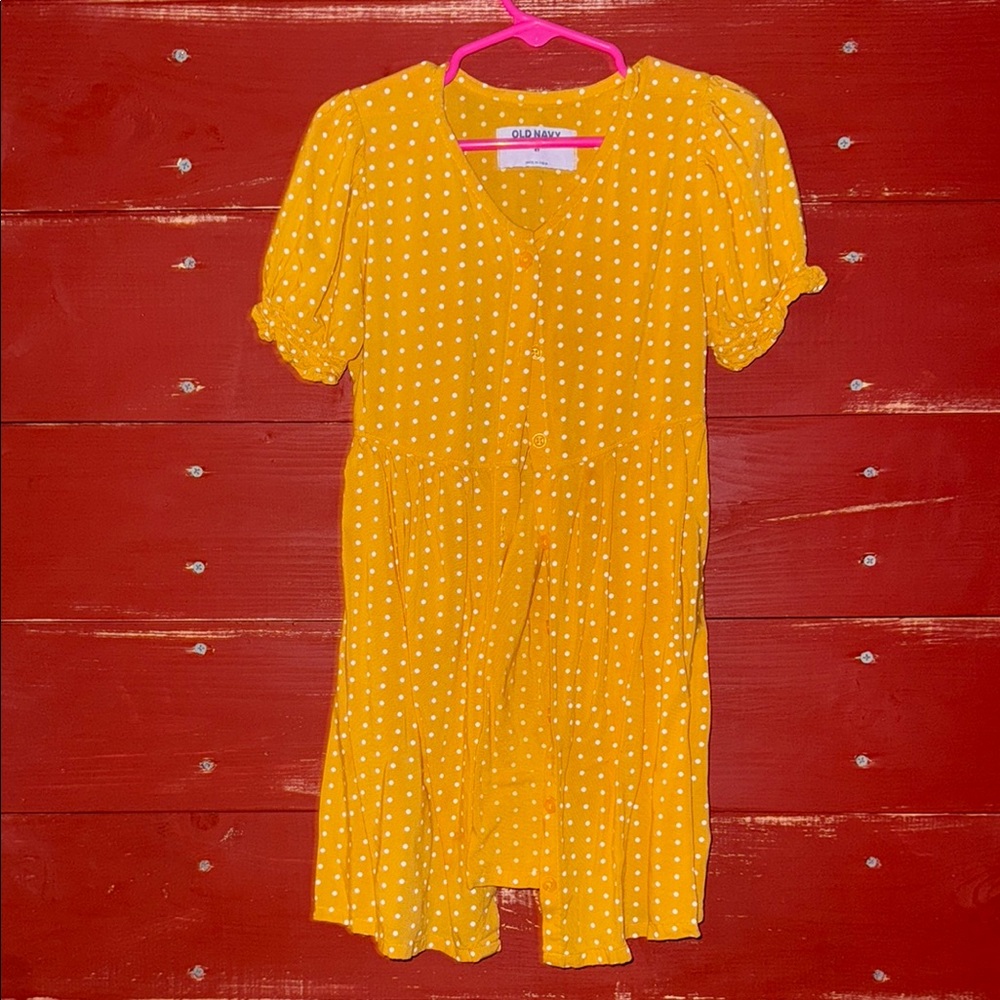 Old Navy Yellow Polka Dot Dress
